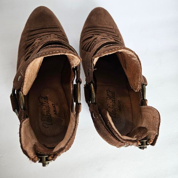 Ariat Unbridled Jaelle Brown Suede Western Bootie Women's 8 Cowgirl Rodeo - Picture 6 of 12